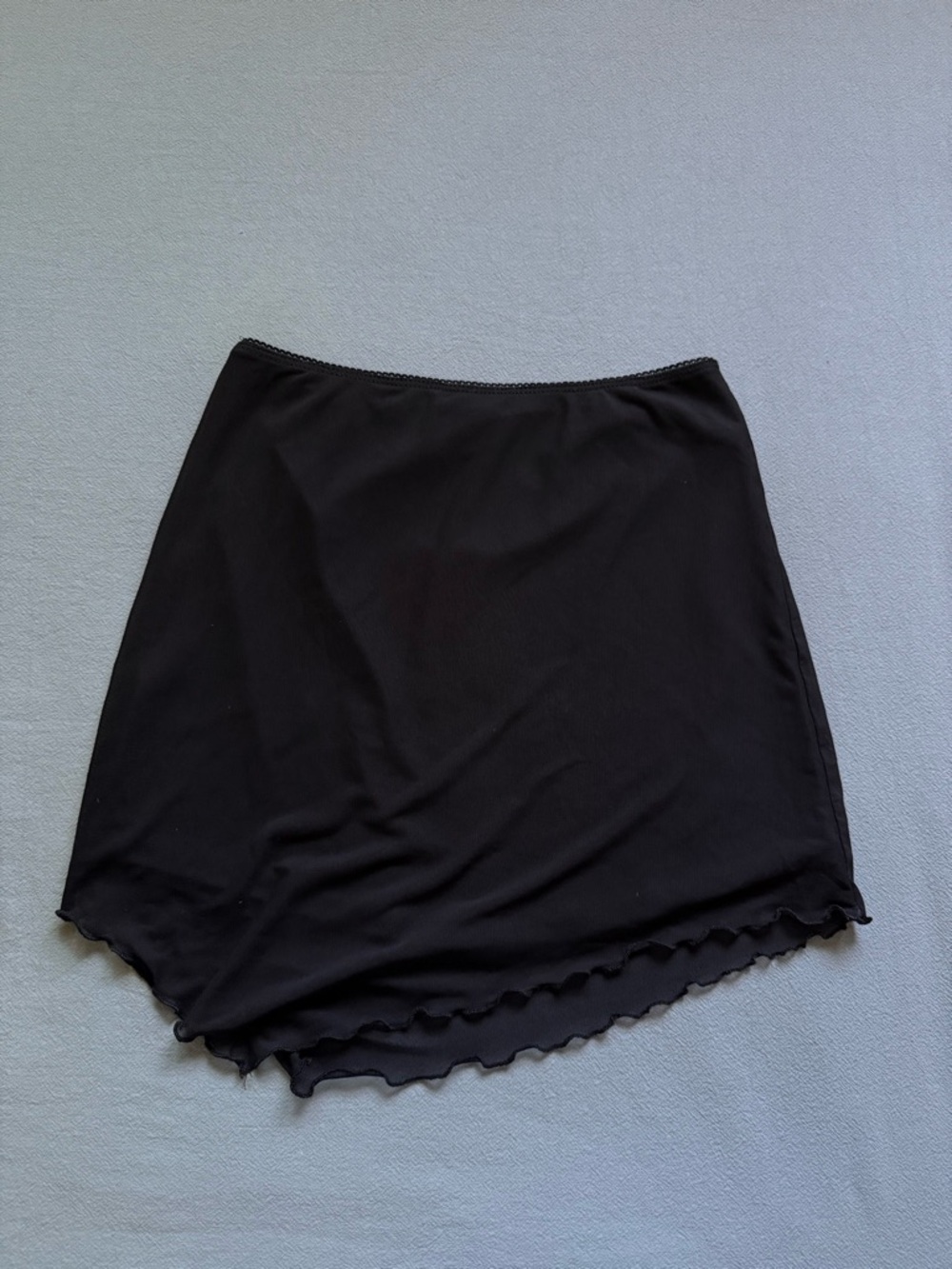 wild fable Black Asymmetrical Ruffle-Hem Skirt
